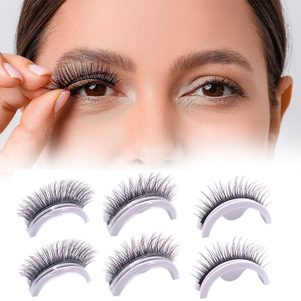 3 Pairs of Fake Eyelashes Natural Reusable Self-adhesive False Eyelashes Makeup Accessories