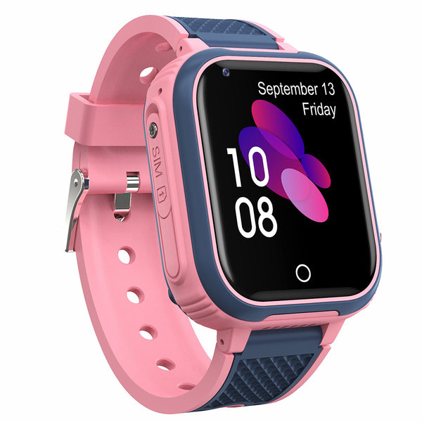 4G Kids Smart Watch Water-resistant Wifi GPS Locator Video SOS Children Phone Watch Gift Pink