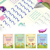 Kids Magic Handwriting Copybook Reusable Groove Practice Calligraphy Kit