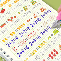 Kids Magic Handwriting Copybook Reusable Groove Practice Calligraphy Kit