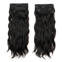 Set of 4Pcs Clip in Hair Extensions Natural Wavy Hair Extensions Long Wavy Hairpieces Style 1