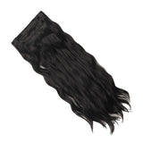 Set of 4Pcs Clip in Hair Extensions Natural Wavy Hair Extensions Long Wavy Hairpieces Style 1