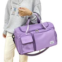 Travel Duffle Bags Waterproof Foldable Portable Sport Gym Bag-Purple