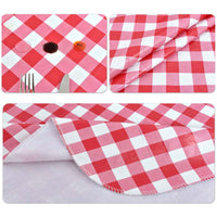 Picnic Tablecloth Set 3-Piece Heavy Vinyl Table Cloth Bench Covers Red