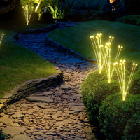 Set of 2Pcs Solar Powered Firefly Lights Flickering Bulbs Outdoor Garden Patio String Lamp