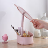 Makeup Mirror with Storage Pink