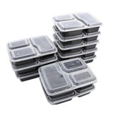 10 or 20Pcs 3 Compartments Reusable Food Storage Container