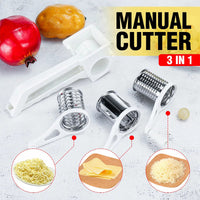 3 in 1 Handheld Manual Rotary Vegetable Chopper Cutter Meat Mincer Cheese Slicer Shredder