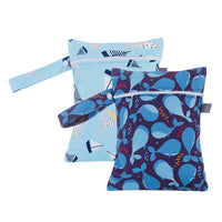 FancyGrab 2Pcs Printed Water Resistant Dry Wet Bag Reusable Diaper Storage Bag Swimsuits Bags Style 5