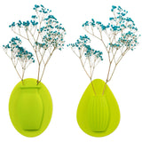 2Pcs 18.5 x 14cm Silicone Sticky Small Vases -Green