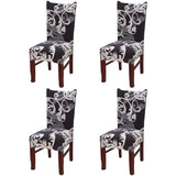 4pcs Stretch Chair Cover Washable Chair Slipcovers -Style 2