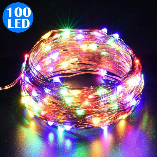 100LED Fairy Lights Battery Operated Copper Wire String Lights Remote Control Multicolour