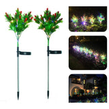 Solar Powered Christmas Pine And Berry 15LED Garden Landscape Lawn Lamp