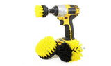 3PCS Universal Drill Power Heavy Duty Brush Cleaning Set Yellow+Red