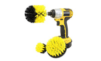 3PCS Universal Drill Power Heavy Duty Brush Cleaning Set Yellow+Red