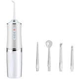 Electric Cordless Water Flosser with Four Nozzles White