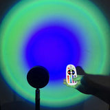 Remote Control RGB 16 Colours Sunset Rainbow Projection Lamp LED Projector Light Atmosphere Lamp USB Home Decoration Light