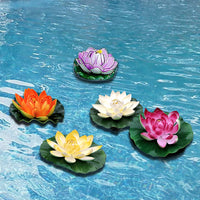 Artificial Floating Lotus Flowers Realistic Life Like Artificial Plants Home Garden Koi Pond Pool Decoration