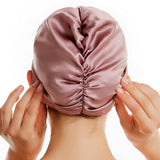 Women Silk Turban Tied Knot Fashion Pleated Turban Cap Beanie Headwrap Sleep Hat