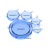 6Pcs Kitchen Reusable Round Bowl Covers Silicone Stretch Lids Food Storage Cover