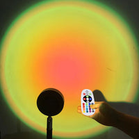 Remote Control RGB 16 Colours Sunset Rainbow Projection Lamp LED Projector Light Atmosphere Lamp USB Home Decoration Light