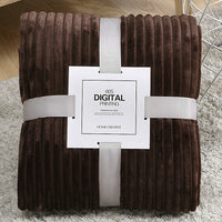 Winter Warm Chunky Fleece Ribbed Throw Luxurious Bedding Blanket for Sofa Couch Bed Coffee