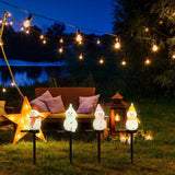 4Pcs LED Solar Christmas Snowman Garden Stake Lamp Outdoor Landscape Light Xmas Decor