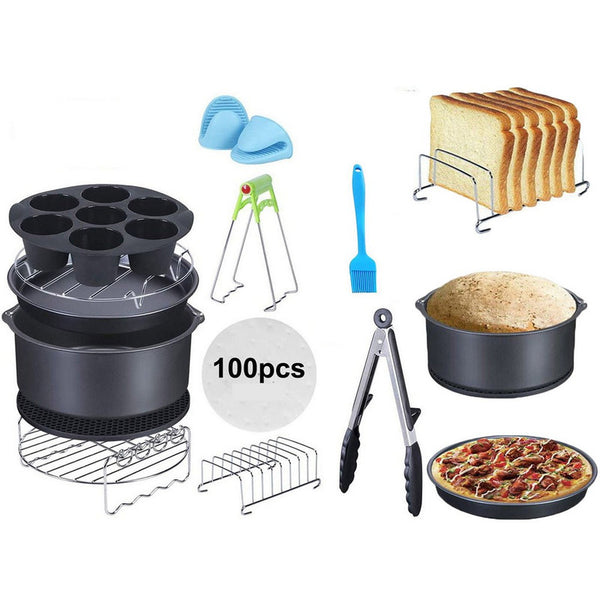 112PCS 6inch Air Fryer Accessories Set Kitchen Tools Kit for Airfryer 2.5-6.8QT