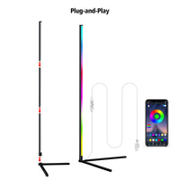 RGB Colour Changing LED Corner Floor Lamp Minimalist Mood Light Corner Standing Light