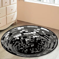 3D Optical Vortex Illusion Carpet Round Rug Style 1