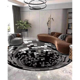 3D Optical Vortex Illusion Carpet Round Rug Style 1