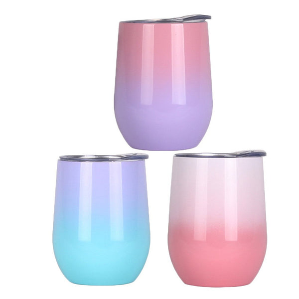 2 Pack of 12 OZ Stainless Steel Wine Glass Mug