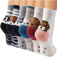 12 Pairs Women Cotton Socks - Puppy