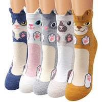 12 Pairs Women Cotton Socks - Cats